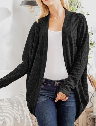 Waffle Knit Wrap Cardigans