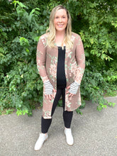 Load image into Gallery viewer, Mocha Floral Cardigan
