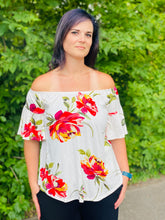 Load image into Gallery viewer, Off the Shoulder Floral Top