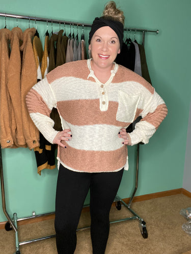 Striped Knit Sweater Top