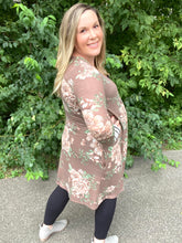 Load image into Gallery viewer, Mocha Floral Cardigan